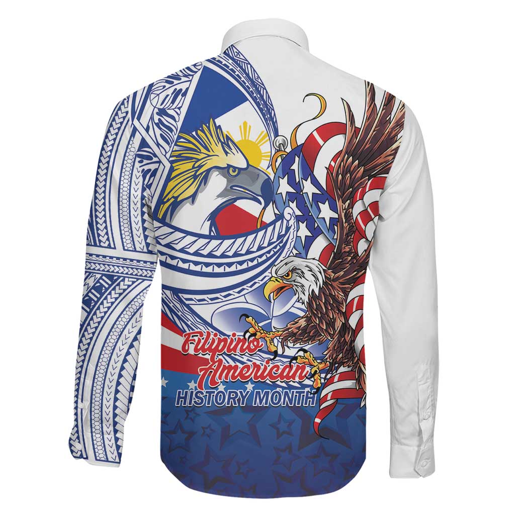 Filipino American History Month Family Matching Off The Shoulder Long Sleeve Dress and Hawaiian Shirt Philippines Agila USA Eagle Mix Flag