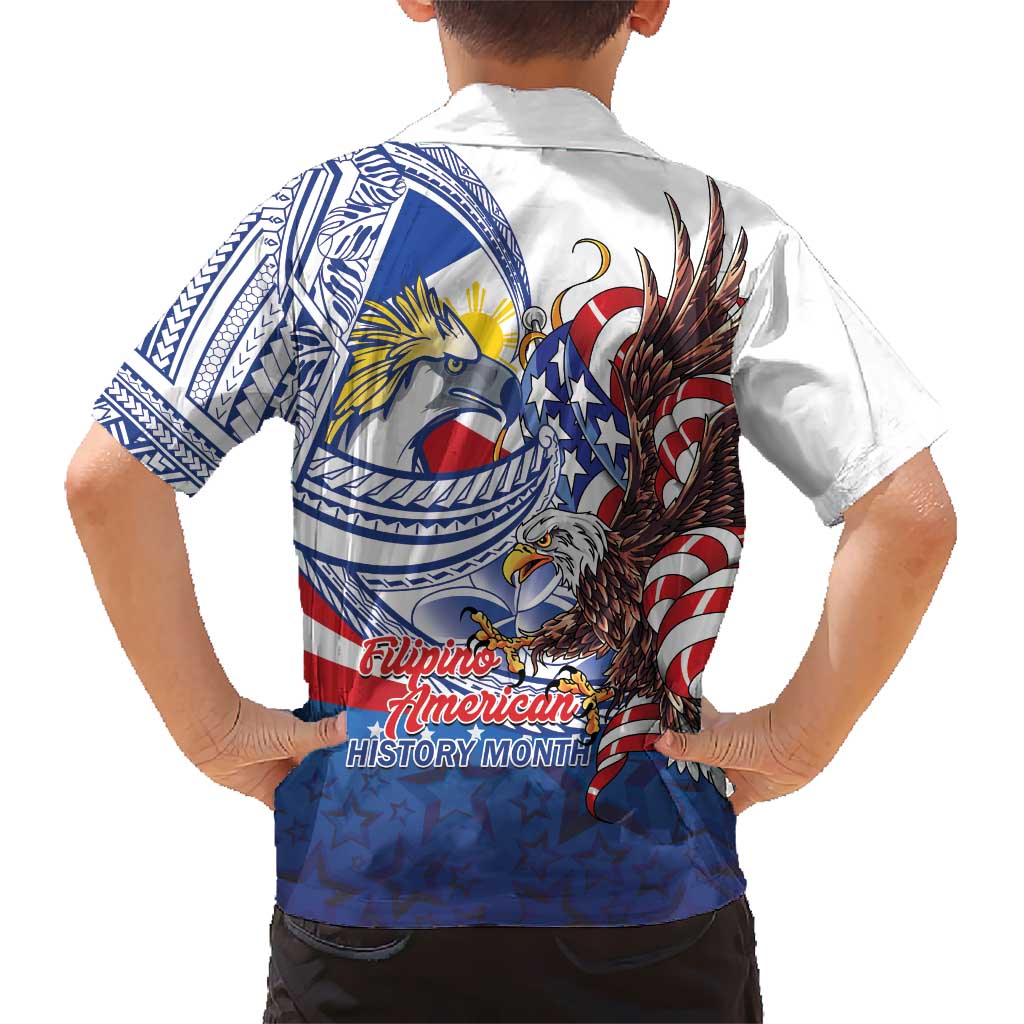 Filipino American History Month Family Matching Puletasi and Hawaiian Shirt Philippines Agila USA Eagle Mix Flag