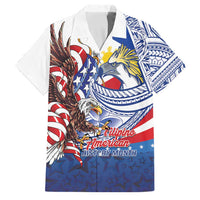 Filipino American History Month Family Matching Tank Maxi Dress and Hawaiian Shirt Philippines Agila USA Eagle Mix Flag