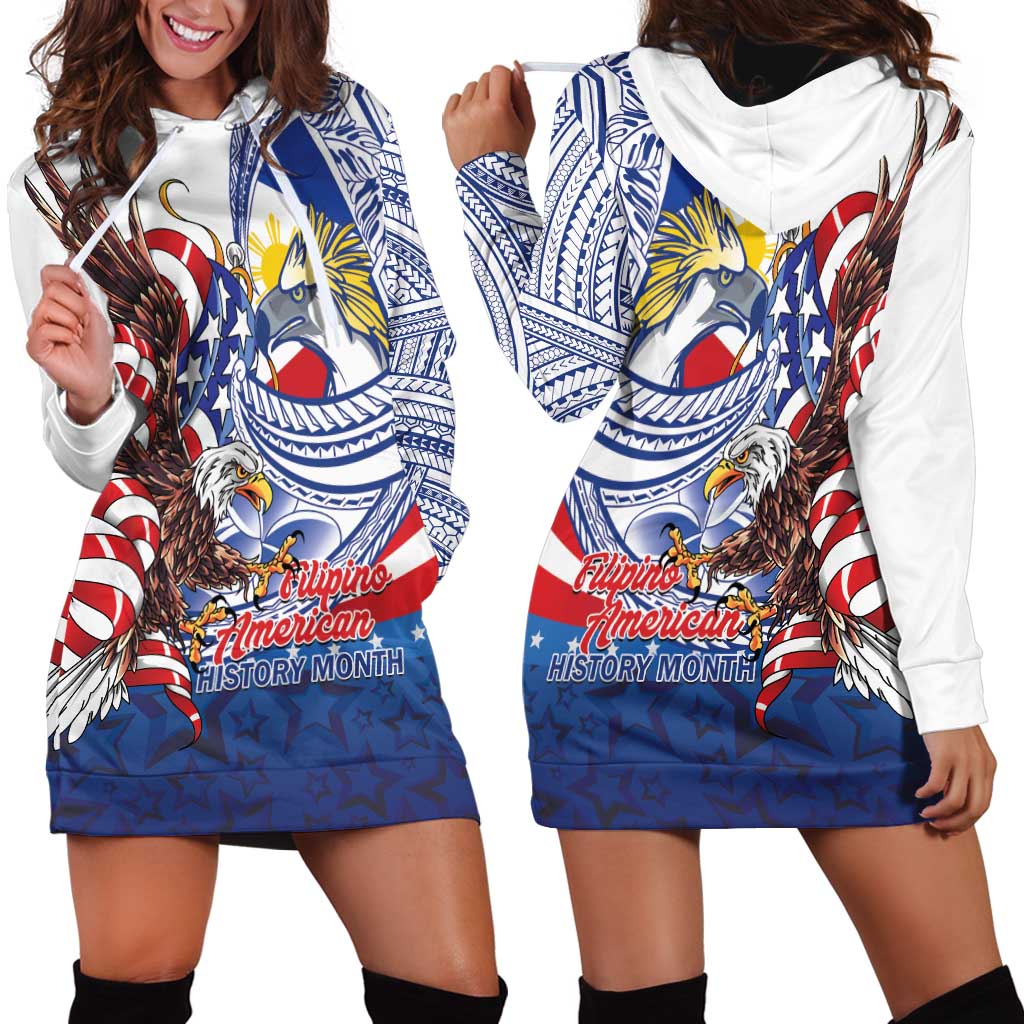Filipino American History Month Hoodie Dress Philippines Agila USA Eagle Mix Flag