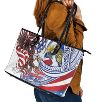 Filipino American History Month Leather Tote Bag Philippines Agila USA Eagle Mix Flag