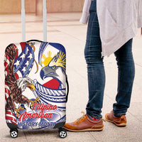 Filipino American History Month Luggage Cover Philippines Agila USA Eagle Mix Flag LT14 Blue - Polynesian Pride