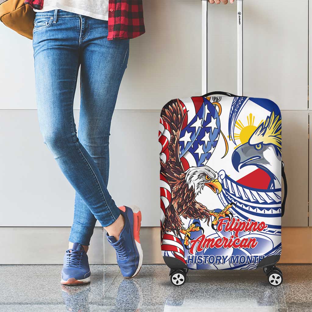 Filipino American History Month Luggage Cover Philippines Agila USA Eagle Mix Flag LT14 - Polynesian Pride