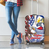 Filipino American History Month Luggage Cover Philippines Agila USA Eagle Mix Flag LT14 - Polynesian Pride