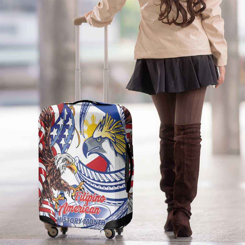 Filipino American History Month Luggage Cover Philippines Agila USA Eagle Mix Flag LT14 - Polynesian Pride