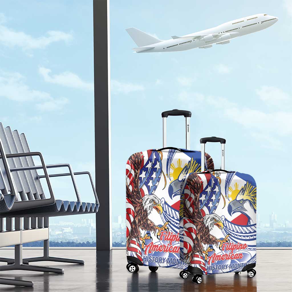 Filipino American History Month Luggage Cover Philippines Agila USA Eagle Mix Flag LT14 - Polynesian Pride