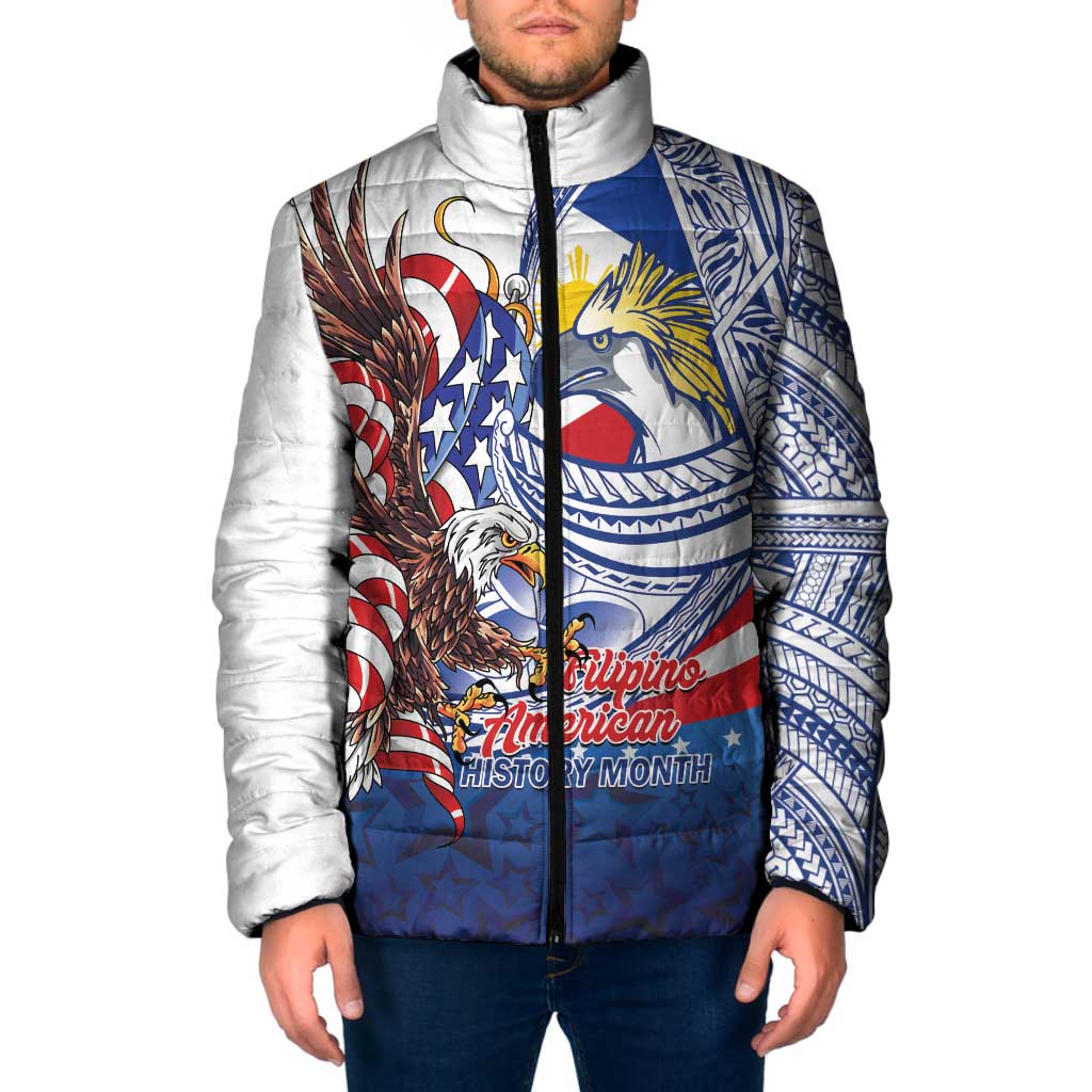 Filipino American History Month Padded Jacket Philippines Agila USA Eagle Mix Flag