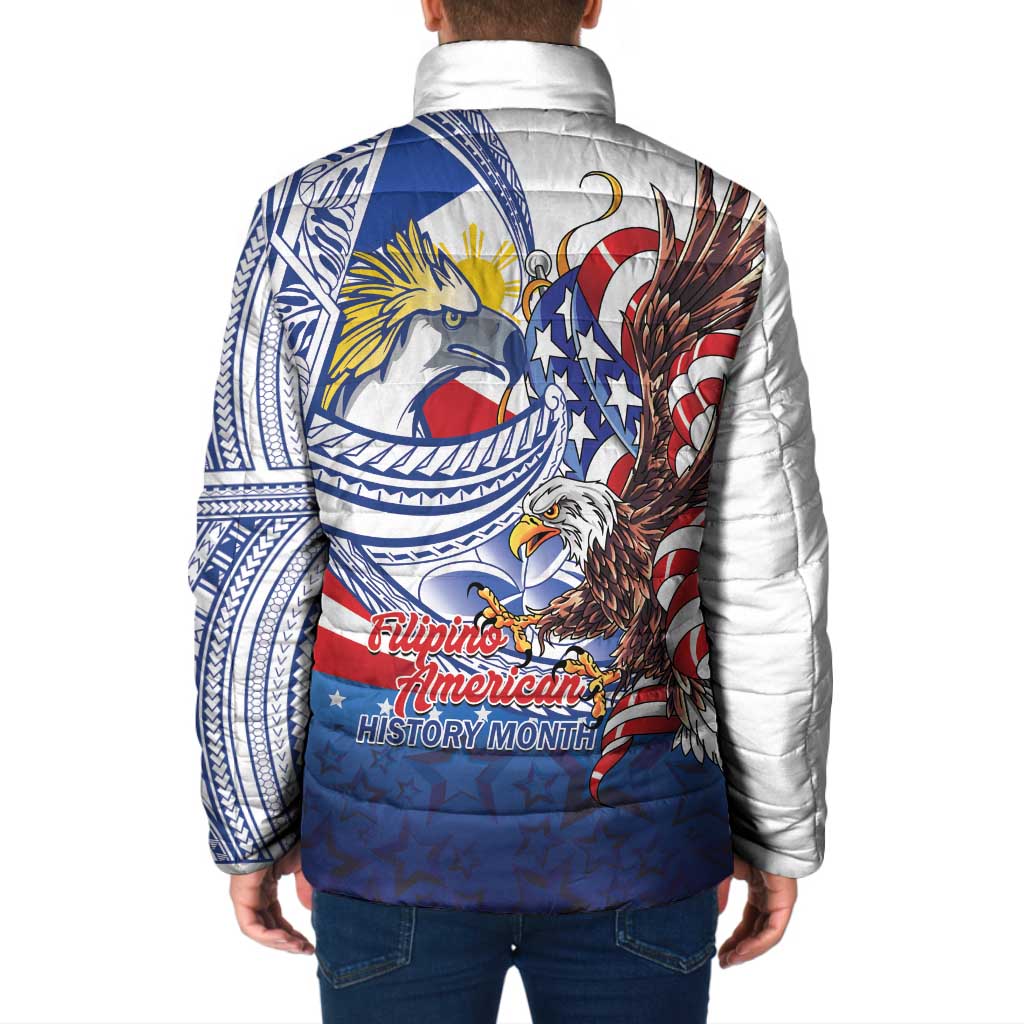 Filipino American History Month Padded Jacket Philippines Agila USA Eagle Mix Flag