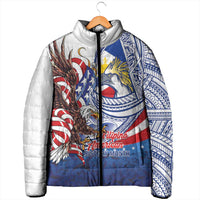 Filipino American History Month Padded Jacket Philippines Agila USA Eagle Mix Flag