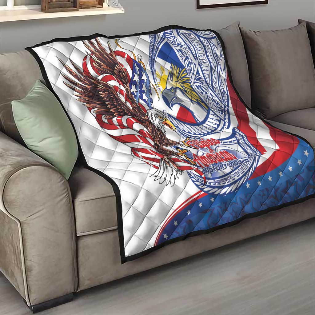Filipino American History Month Quilt Philippines Agila USA Eagle Mix Flag