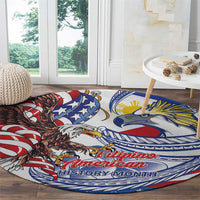 Filipino American History Month Round Carpet Philippines Agila USA Eagle Mix Flag