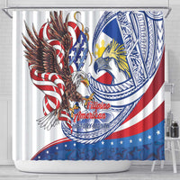 Filipino American History Month Shower Curtain Philippines Agila USA Eagle Mix Flag