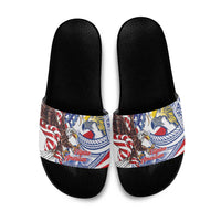 Filipino American History Month Slide Sandals Philippines Agila USA Eagle Mix Flag