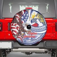 Filipino American History Month Spare Tire Cover Philippines Agila USA Eagle Mix Flag