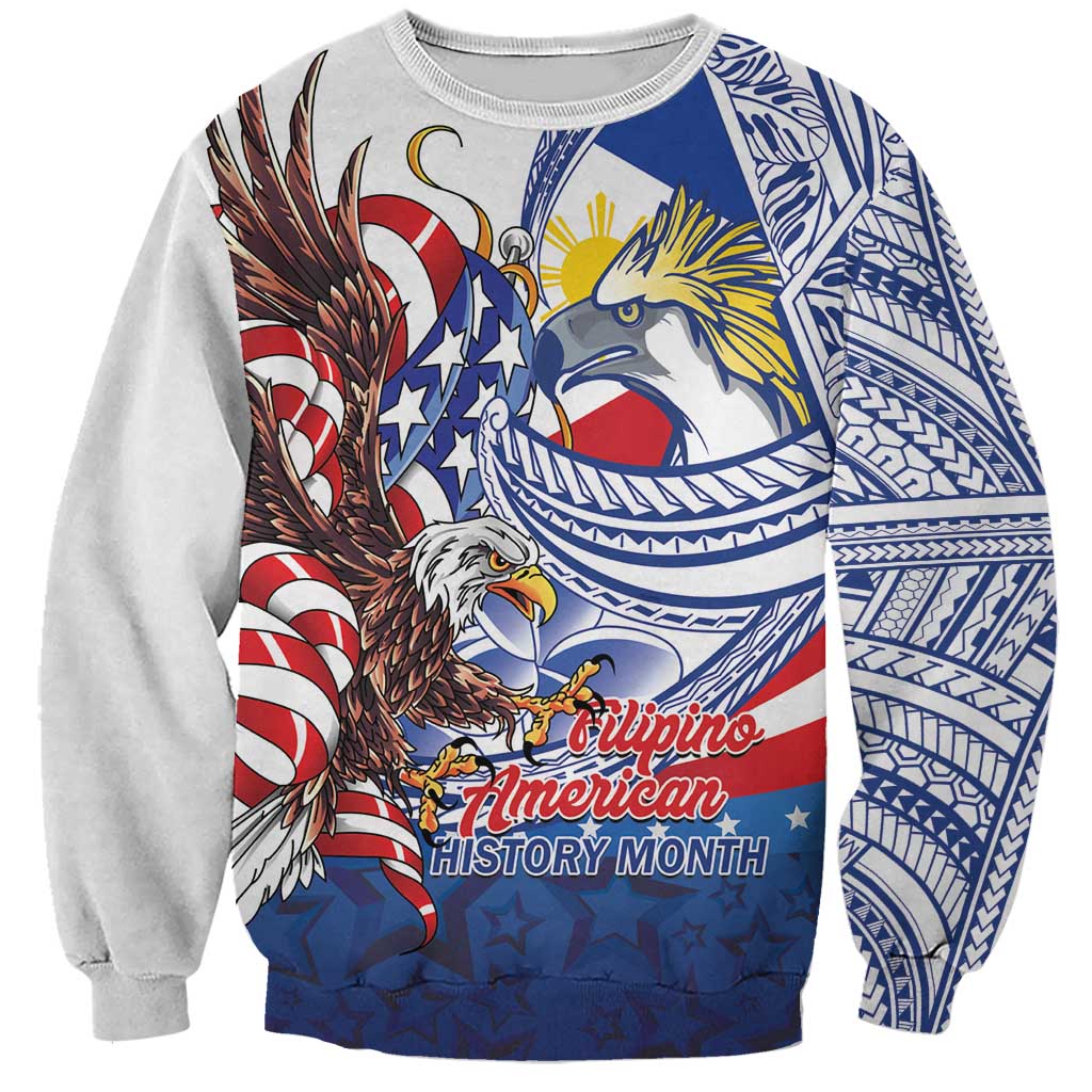 Filipino American History Month Sweatshirt Philippines Agila USA Eagle Mix Flag