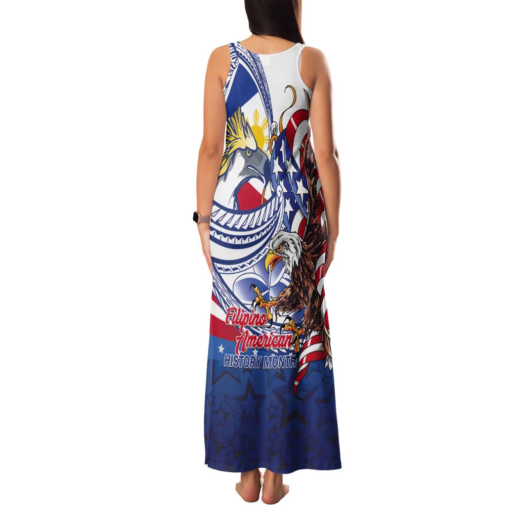 Filipino American History Month Tank Maxi Dress Philippines Agila USA Eagle Mix Flag LT14 - Polynesian Pride