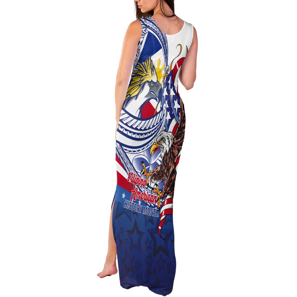 Filipino American History Month Tank Maxi Dress Philippines Agila USA Eagle Mix Flag LT14 - Polynesian Pride