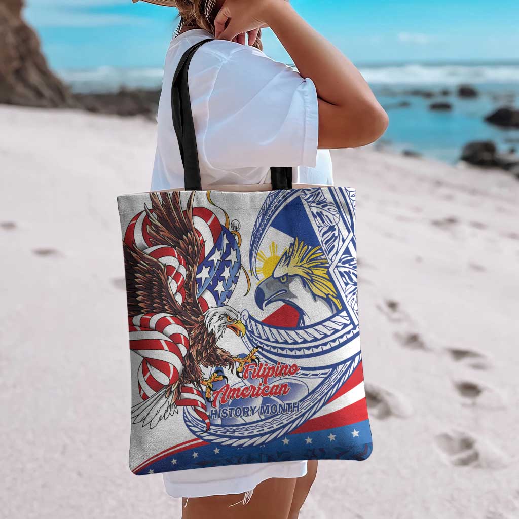 Filipino American History Month Tote Bag Philippines Agila USA Eagle Mix Flag