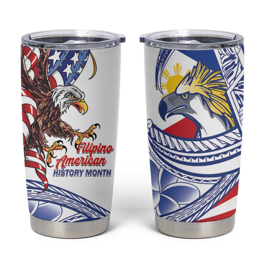 Filipino American History Month Tumbler Cup Philippines Agila USA Eagle Mix Flag