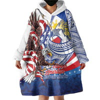 Filipino American History Month Wearable Blanket Hoodie Philippines Agila USA Eagle Mix Flag