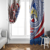 Filipino American History Month Window Curtain Philippines Agila USA Eagle Mix Flag