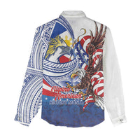 Filipino American History Month Women Casual Shirt Philippines Agila USA Eagle Mix Flag