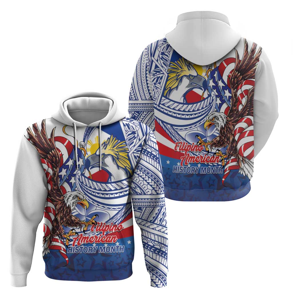 Filipino American History Month Zip Hoodie Philippines Agila USA Eagle Mix Flag LT14 - Polynesian Pride