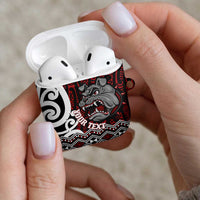Personalised Aotearoa Bulldog AirPods Case New Zealand Maori Taniko Art - Polynesian Pride