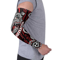 Personalised Aotearoa Bulldog Arm Sleeves New Zealand Maori Taniko Art - Polynesian Pride