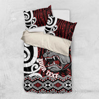 Personalised Aotearoa Bulldog Bedding Set New Zealand Maori Taniko Art