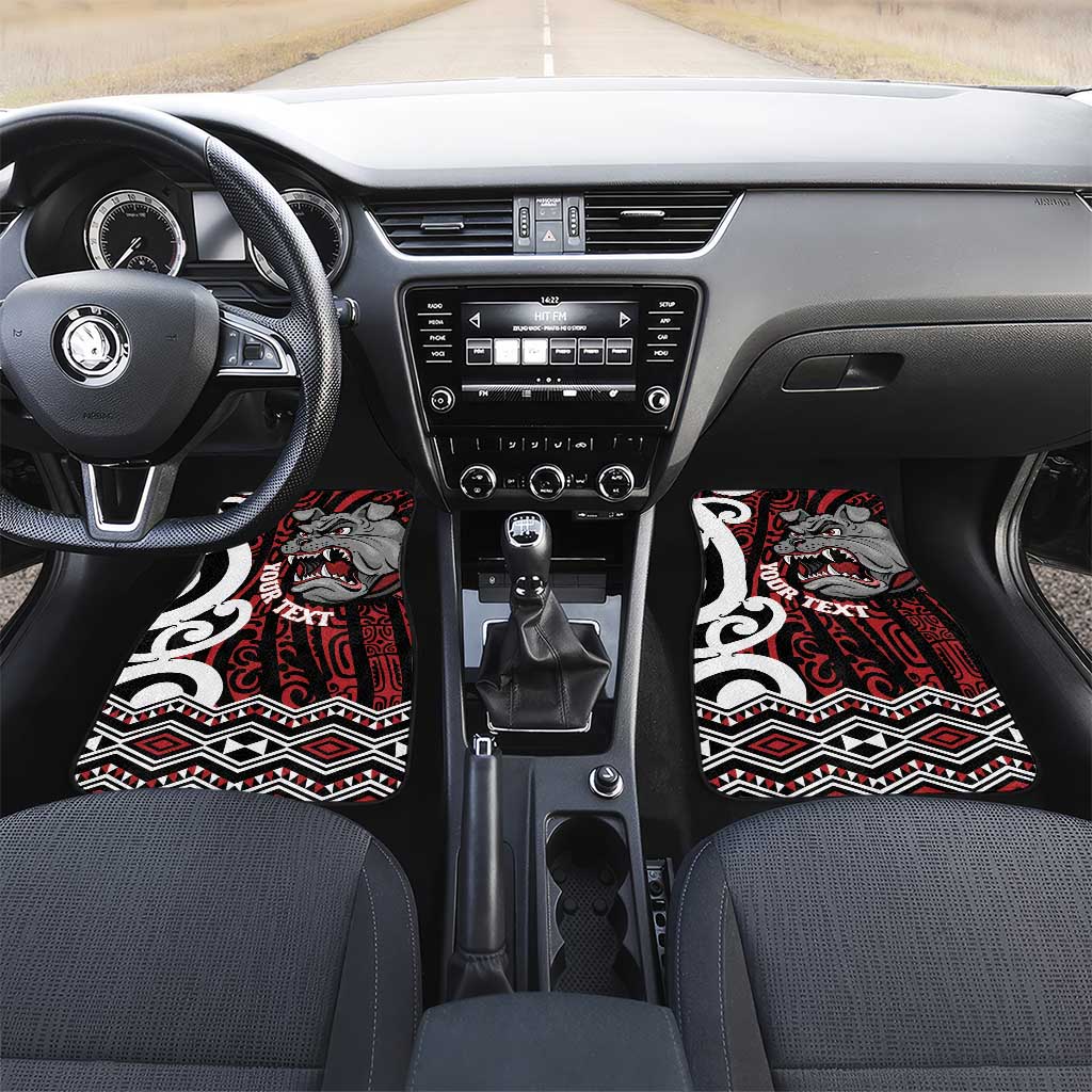Personalised Aotearoa Bulldog Car Mats New Zealand Maori Taniko Art