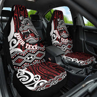 Personalised Aotearoa Bulldog Car Seat Cover New Zealand Maori Taniko Art