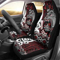Personalised Aotearoa Bulldog Car Seat Cover New Zealand Maori Taniko Art
