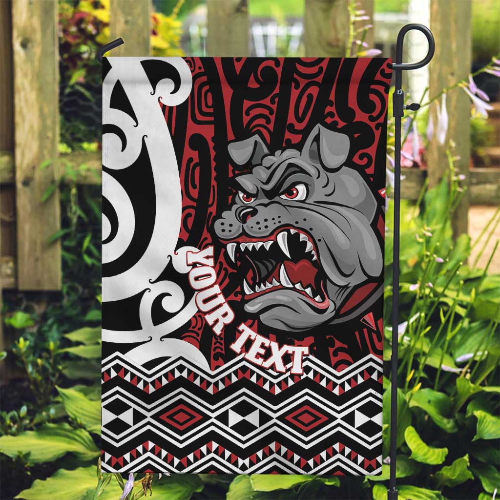 Personalised Aotearoa Bulldog Garden Flag New Zealand Maori Taniko Art