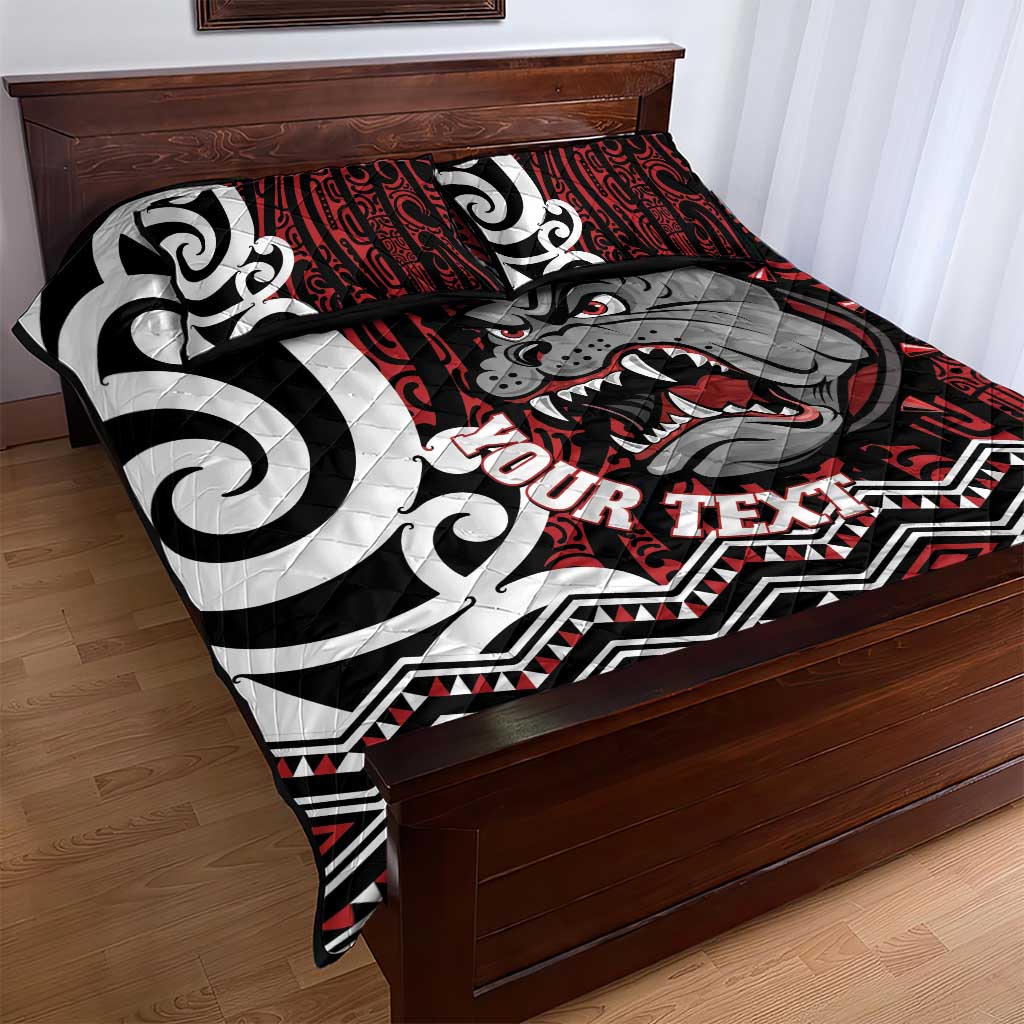 Personalised Aotearoa Bulldog Quilt Bed Set New Zealand Maori Taniko Art