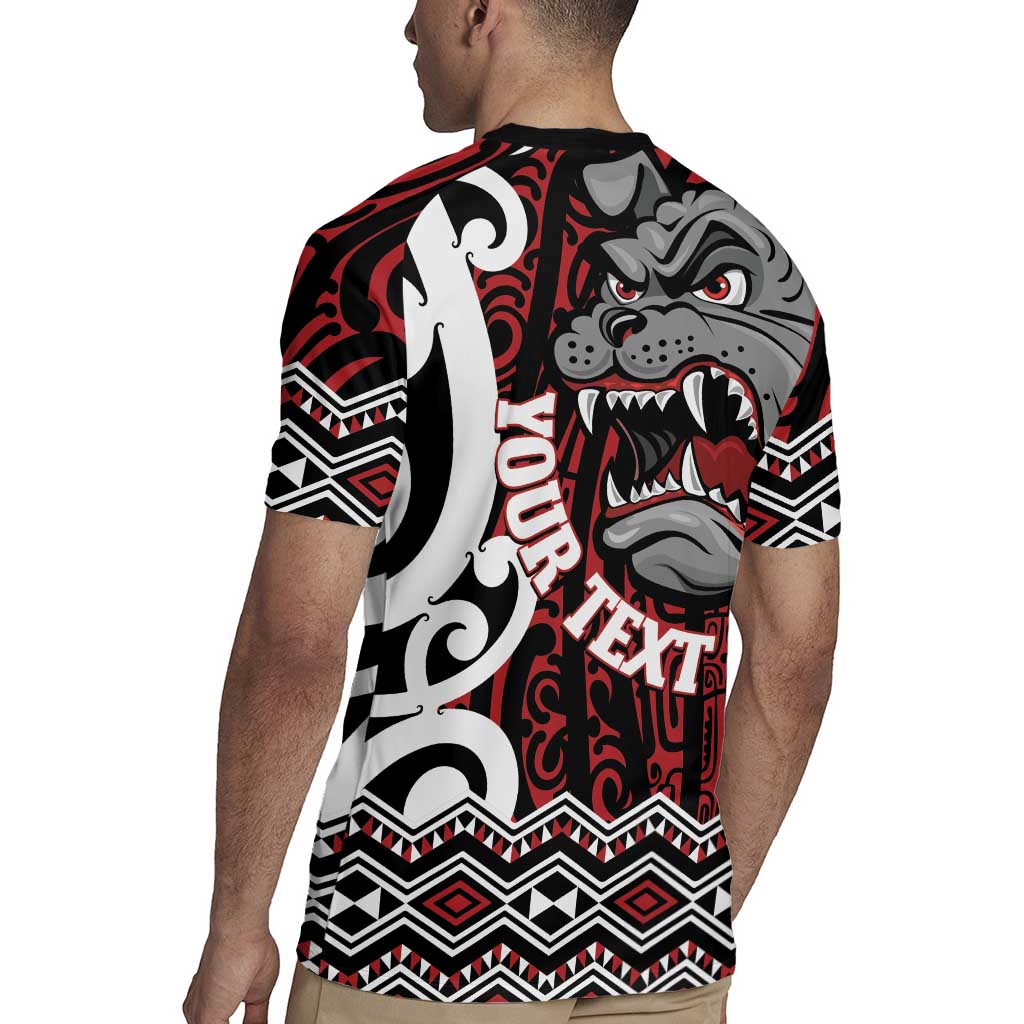 Personalised Aotearoa Bulldog Rugby Jersey New Zealand Maori Taniko Art
