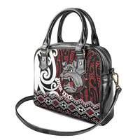Personalised Aotearoa Bulldog Shoulder Handbag New Zealand Maori Taniko Art