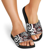 Personalised Aotearoa Bulldog Slide Sandals New Zealand Maori Taniko Art - Polynesian Pride