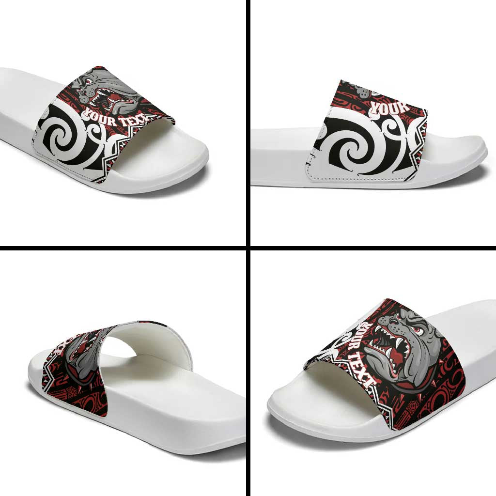 Personalised Aotearoa Bulldog Slide Sandals New Zealand Maori Taniko Art - Polynesian Pride