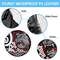 Personalised Aotearoa Bulldog Spare Tire Cover New Zealand Maori Taniko Art