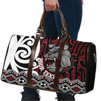 Personalised Aotearoa Bulldog Travel Bag New Zealand Maori Taniko Art - Polynesian Pride