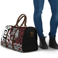 Personalised Aotearoa Bulldog Travel Bag New Zealand Maori Taniko Art - Polynesian Pride