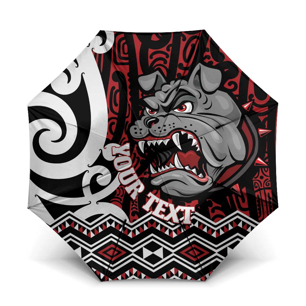 Personalised Aotearoa Bulldog Umbrella New Zealand Maori Taniko Art - Polynesian Pride