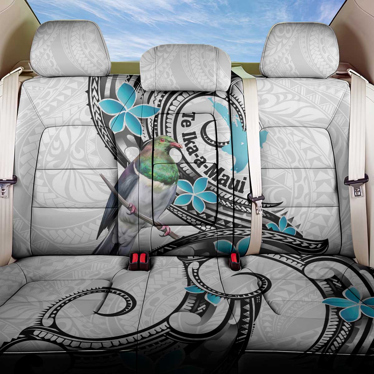 Aotearoa Te Ika-a-Maui Back Car Seat Cover South Island Kekeru Maori Koru