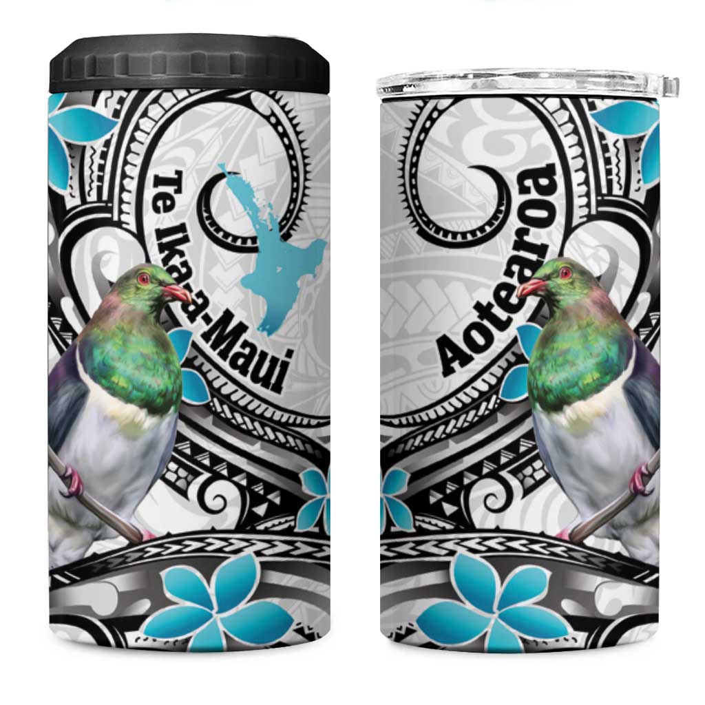 Aotearoa Te Ika-a-Maui 4 in 1 Can Cooler Tumbler South Island Kekeru Maori Koru
