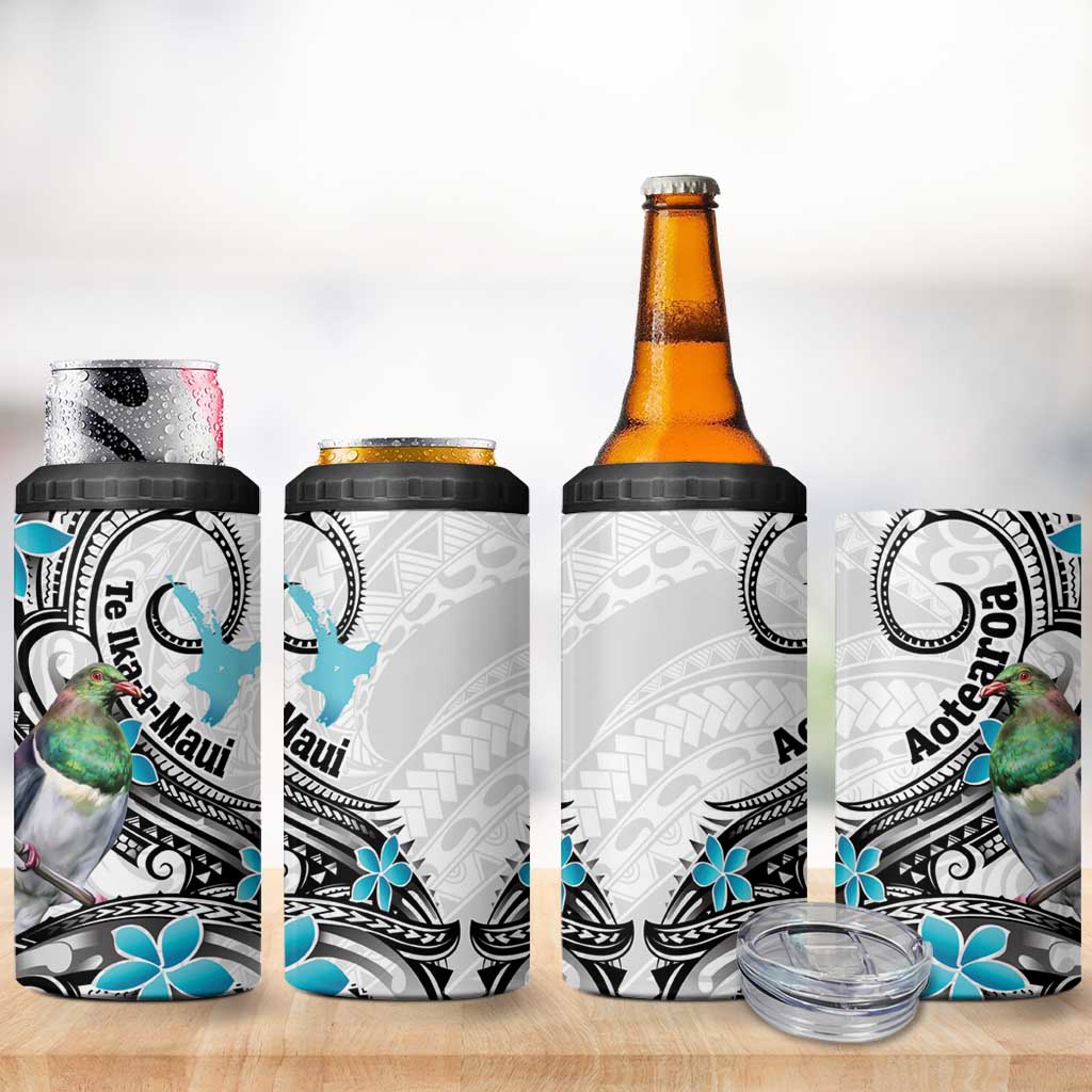 Aotearoa Te Ika-a-Maui 4 in 1 Can Cooler Tumbler South Island Kekeru Maori Koru