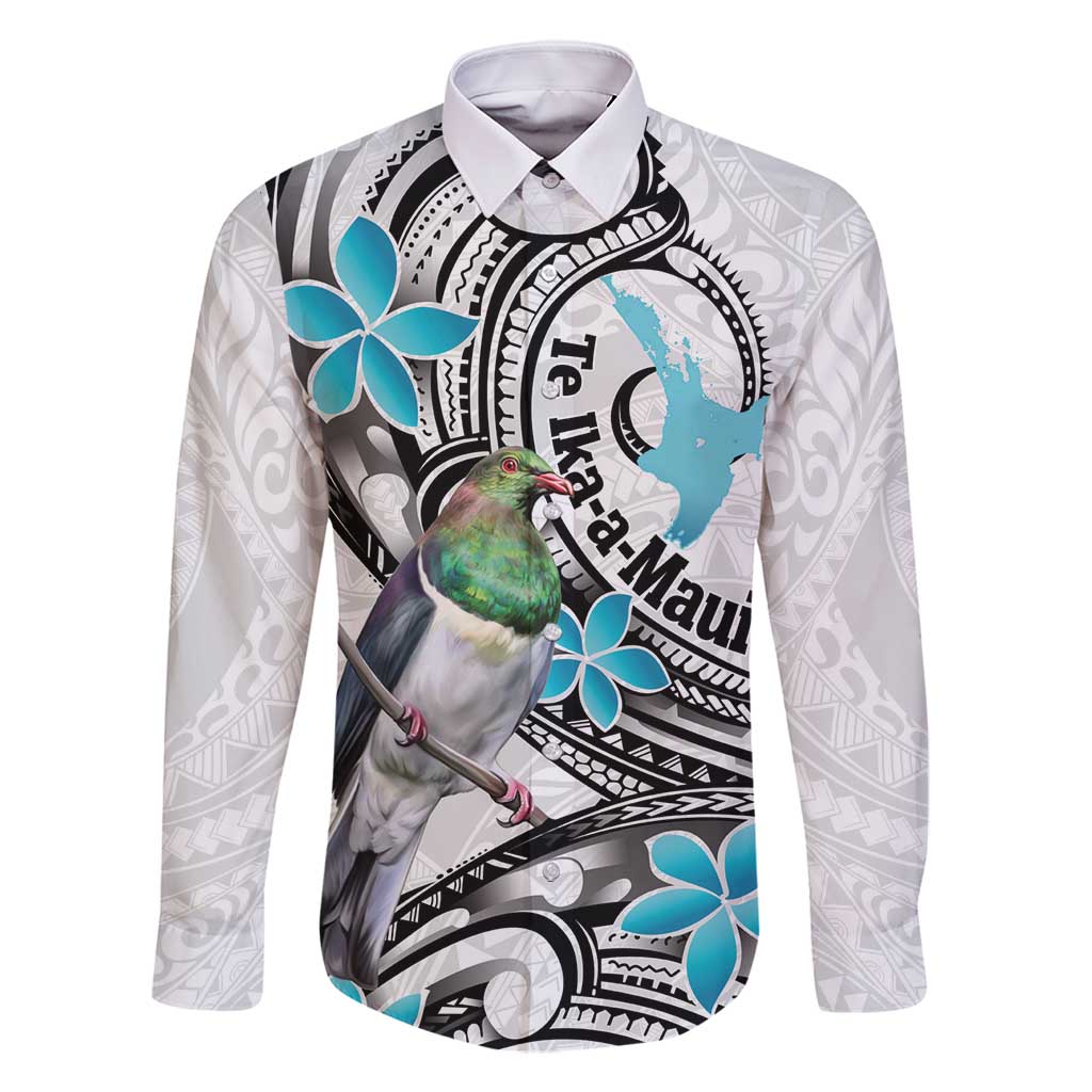Aotearoa Te Ika-a-Maui Family Matching Long Sleeve Bodycon Dress and Hawaiian Shirt South Island Kekeru Maori Koru