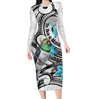 Aotearoa Te Ika-a-Maui Family Matching Long Sleeve Bodycon Dress and Hawaiian Shirt South Island Kekeru Maori Koru