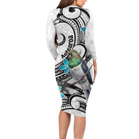 Aotearoa Te Ika-a-Maui Family Matching Long Sleeve Bodycon Dress and Hawaiian Shirt South Island Kekeru Maori Koru