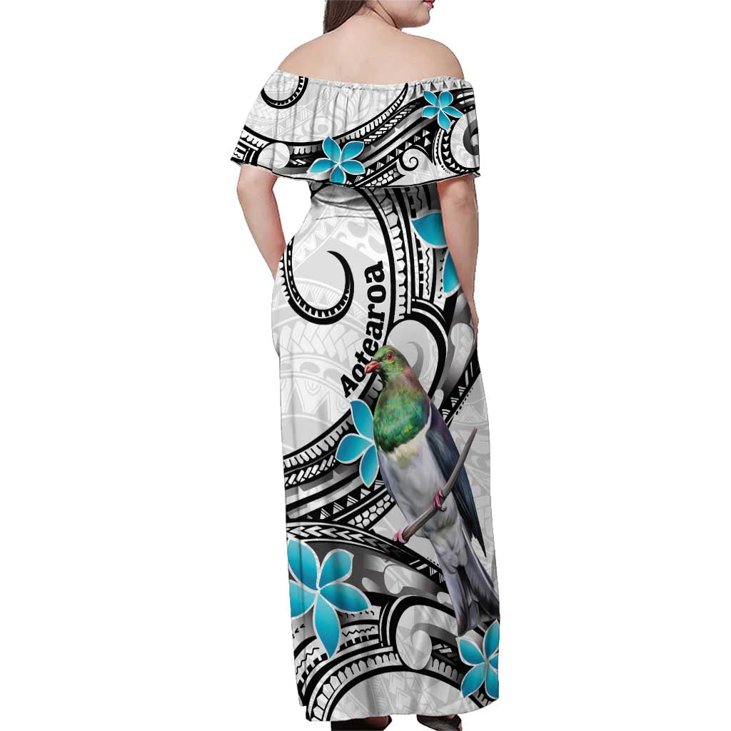 Aotearoa Te Ika-a-Maui Family Matching Off Shoulder Maxi Dress and Hawaiian Shirt South Island Kekeru Maori Koru